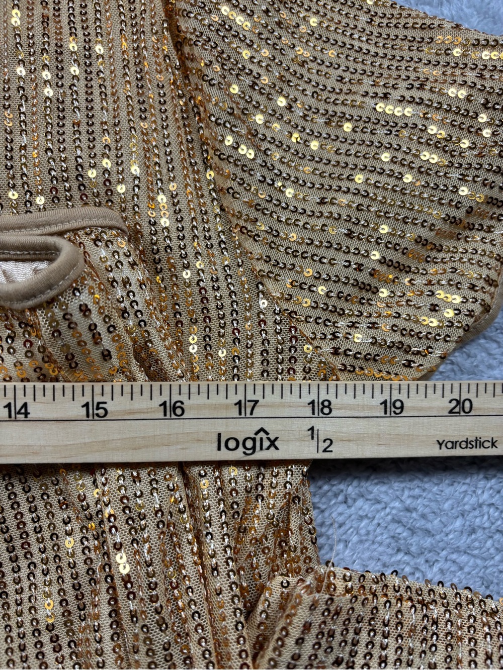 Gold sequin women’s top and pants set - Picture 4 of 6